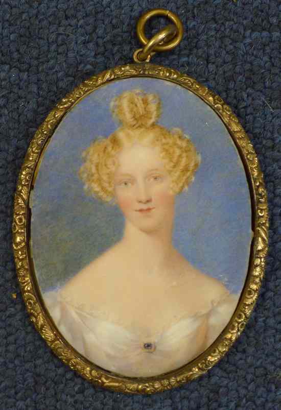 Appraisal: th Century English School oil on ivory Miniature of Eliza