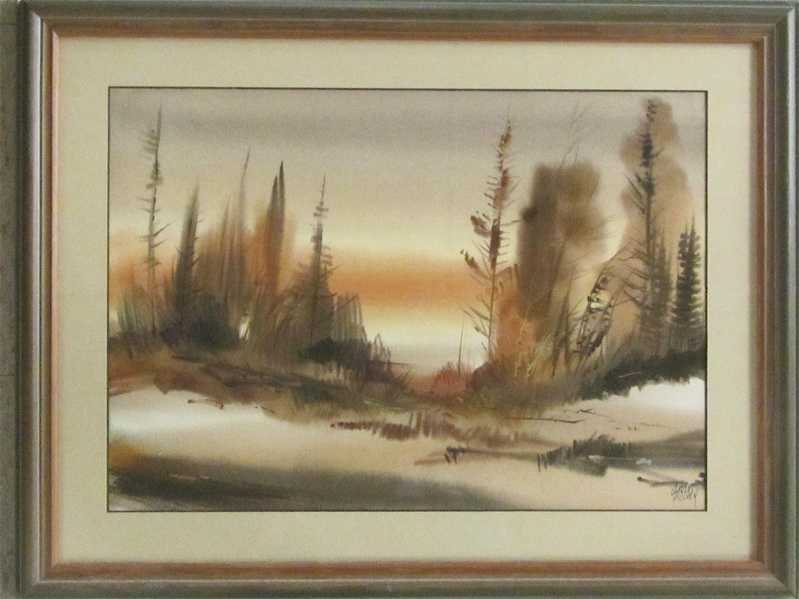 Appraisal: CHARLES MULVEY WATERCOLOR ON PAPER Oregon - Forested landscape Image