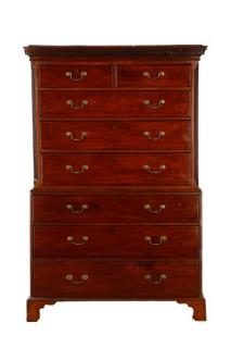 Appraisal: Chippendale Style Mahogany Chest on Chest American mid to late