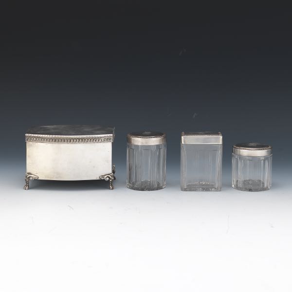 Appraisal: GROUP OF FRENCH AND POLISH GOLD WASHED STERLING SILVER VANITY