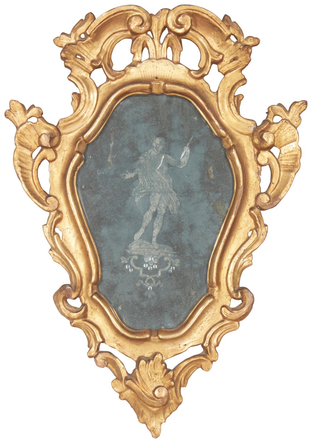 Appraisal: An Italian giltwood wall mirror Late th Early th Century