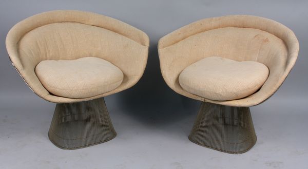 Appraisal: Pair of Knoll Platner chairs h x w x d