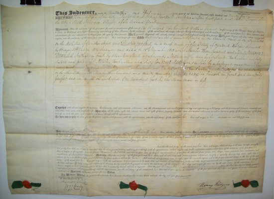 Appraisal: RUTGERS HENRY Partly-printed vellum Document Signed transferring ownership of a