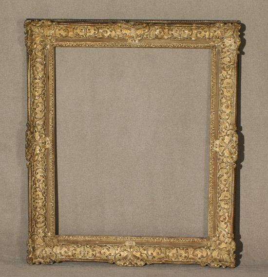 Appraisal: Louis XV Style White-Washed Giltwood and Sanded-Frieze Frame th Century