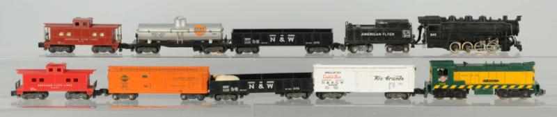 Appraisal: Lot of American Flyer Train Cars S-gauge Includes two locomotives