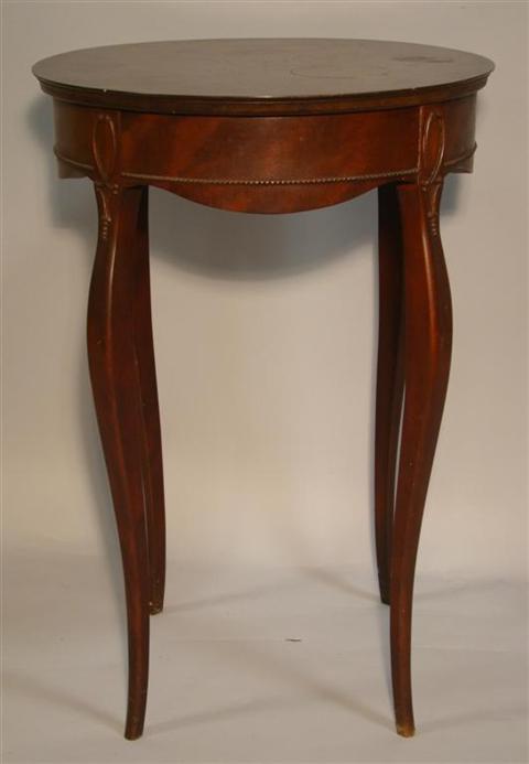 Appraisal: QUEEN ANNE STYLE CIRCULAR SIDE TABLE the circular top over