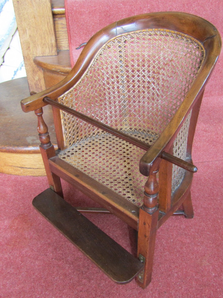 Appraisal: A William IV walnut child's chair with caned seat rail