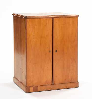 Appraisal: Two Door Birch Cabinet Early th Century Interior with compartments