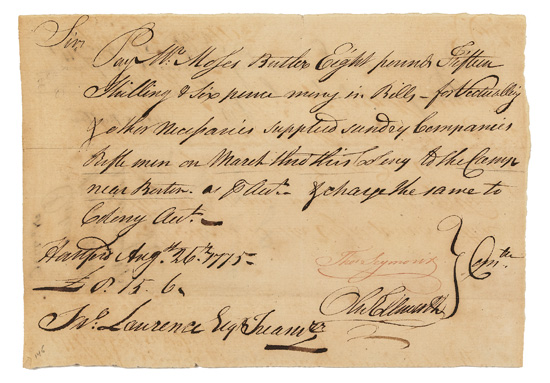 Appraisal: AMERICAN REVOLUTION ELLSWORTH OLIVER Autograph Document Signed OlivEllsworth as member