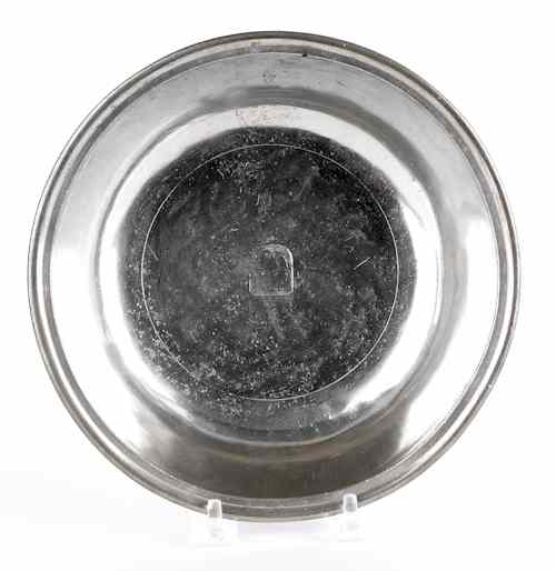 Appraisal: Boston Massachusetts pewter basin ca bearing the touch of Thomas