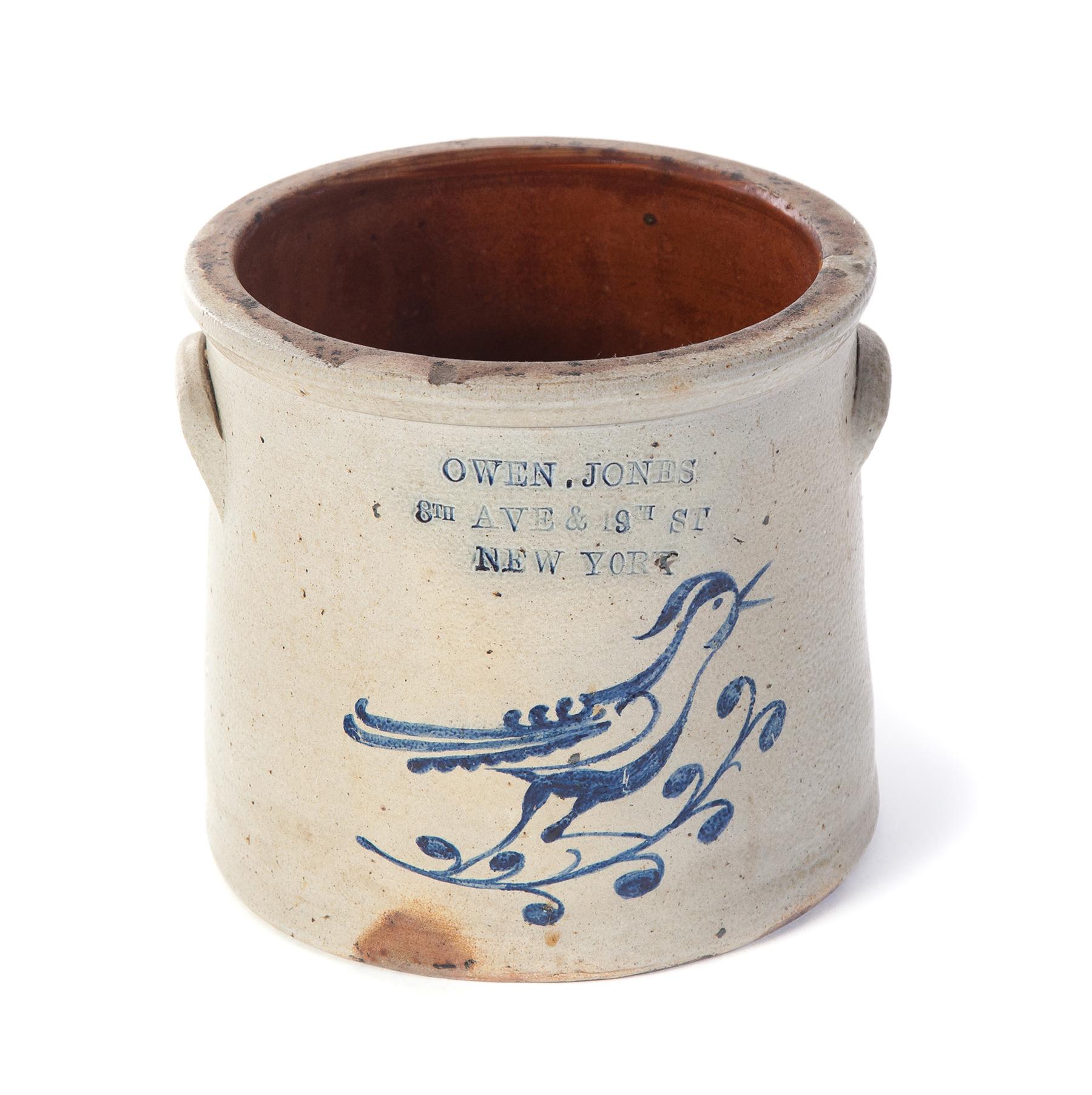 Appraisal: AMERICAN STONEWARE CROCK Second half- th century Impressed label Owen