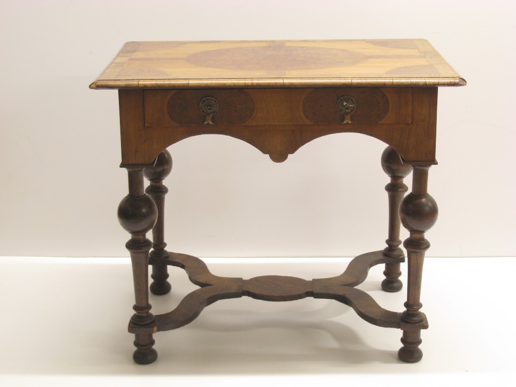 Appraisal: A William and Mary style Table with inlaid and crossbanded