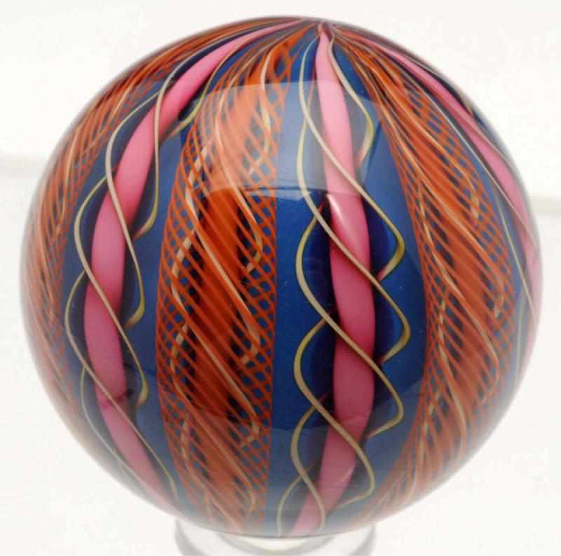 Appraisal: Filigrana Marble Pink blue orange and background has azure blue