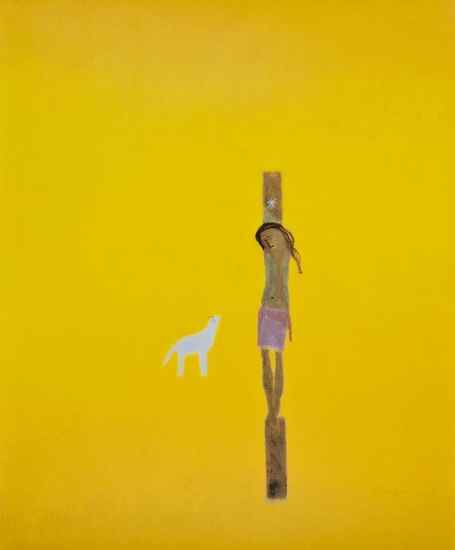 Appraisal: Craigie Aitchison - Crucifixion the rare silkscreen printed in colours