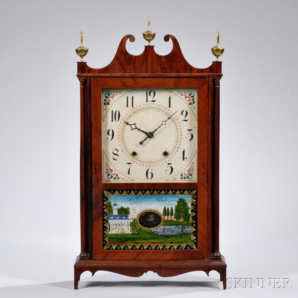 Appraisal: E Terry Son Pillar and Scroll Shelf Clock Plymouth Connecticut