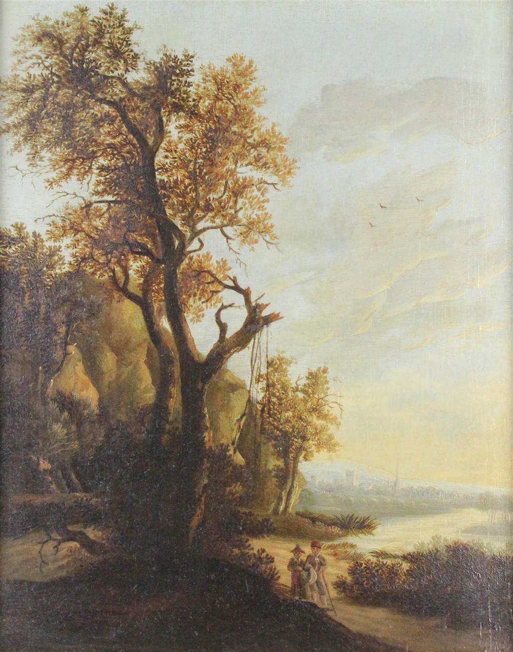 Appraisal: DUTCH SCHOOL POSSIBLY DANIEL VOSMAER TH CENTURY DUTCH LANDSCAPE WITH