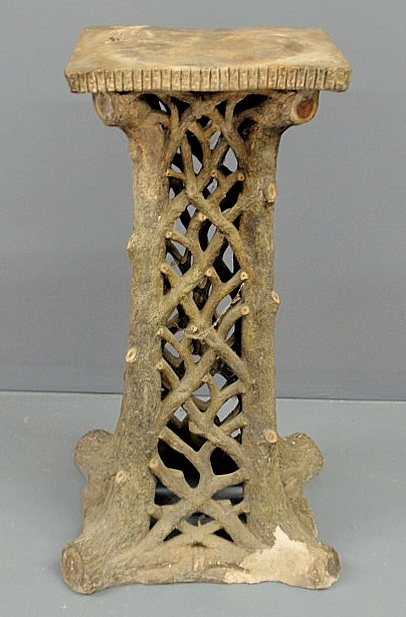 Appraisal: Plaster tree limb and twig form plant stand late th