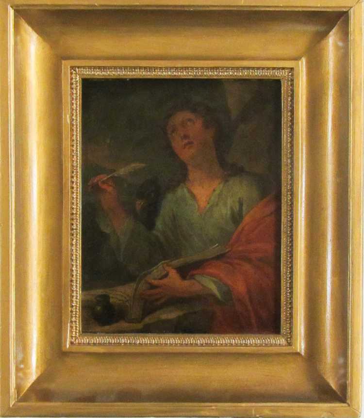 Appraisal: JOHN THE EVANGELIST OIL ON COPPER th th century The