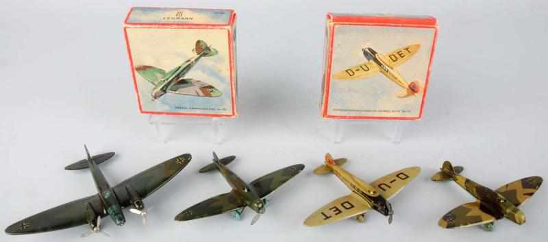 Appraisal: Lot of Tin Lehmann Airplane Toys German All planes have