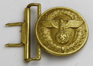 Appraisal: German rd Reich era gilt aluminum buckle MRZ monogram M