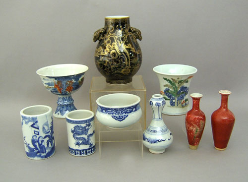 Appraisal: Nine pcs of Chinese porcelain th c