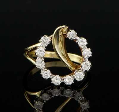 Appraisal: A Ladies' Diamond Ring k yellow gold ring designed with