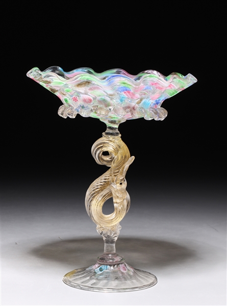 Appraisal: Fine antique Venetian glass compote attributed to Artisti Barobier the