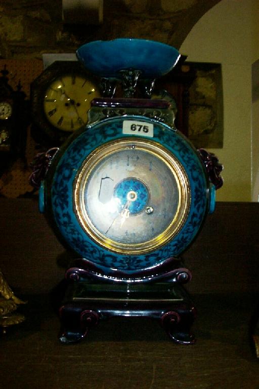 Appraisal: A late th century French porcelain cased mantle clock with