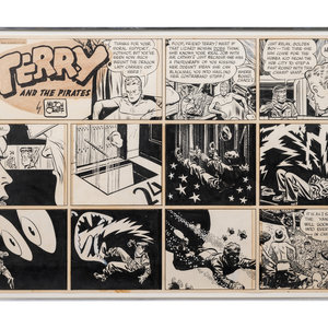 Appraisal: An Eleven-Panel Comic Strip by Milton Caniff American - ink