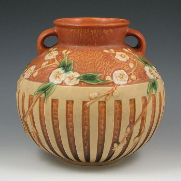 Appraisal: Roseville Cherry Blossom - bulbous vase in brown with small