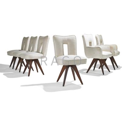 Appraisal: ADRIAN PEARSALL CRAFT ASSOCIATES Set of six dining chairs two