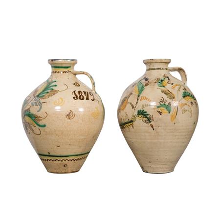 Appraisal: Pair of Spanish Maiolica Jugs Estimate -