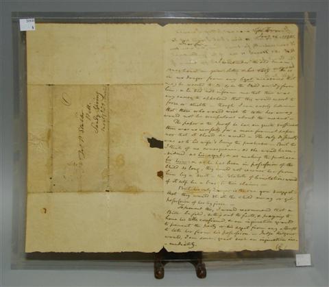 Appraisal: FRANCIS SCOTT KEY SLAVE LETTER TO J AMES P STABLER