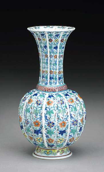 Appraisal: A doucai decorated porcelain vase Ming Chenghua Mark Republic Period