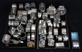 Appraisal: Collection of sterling and silver plate napkin rings troy oz