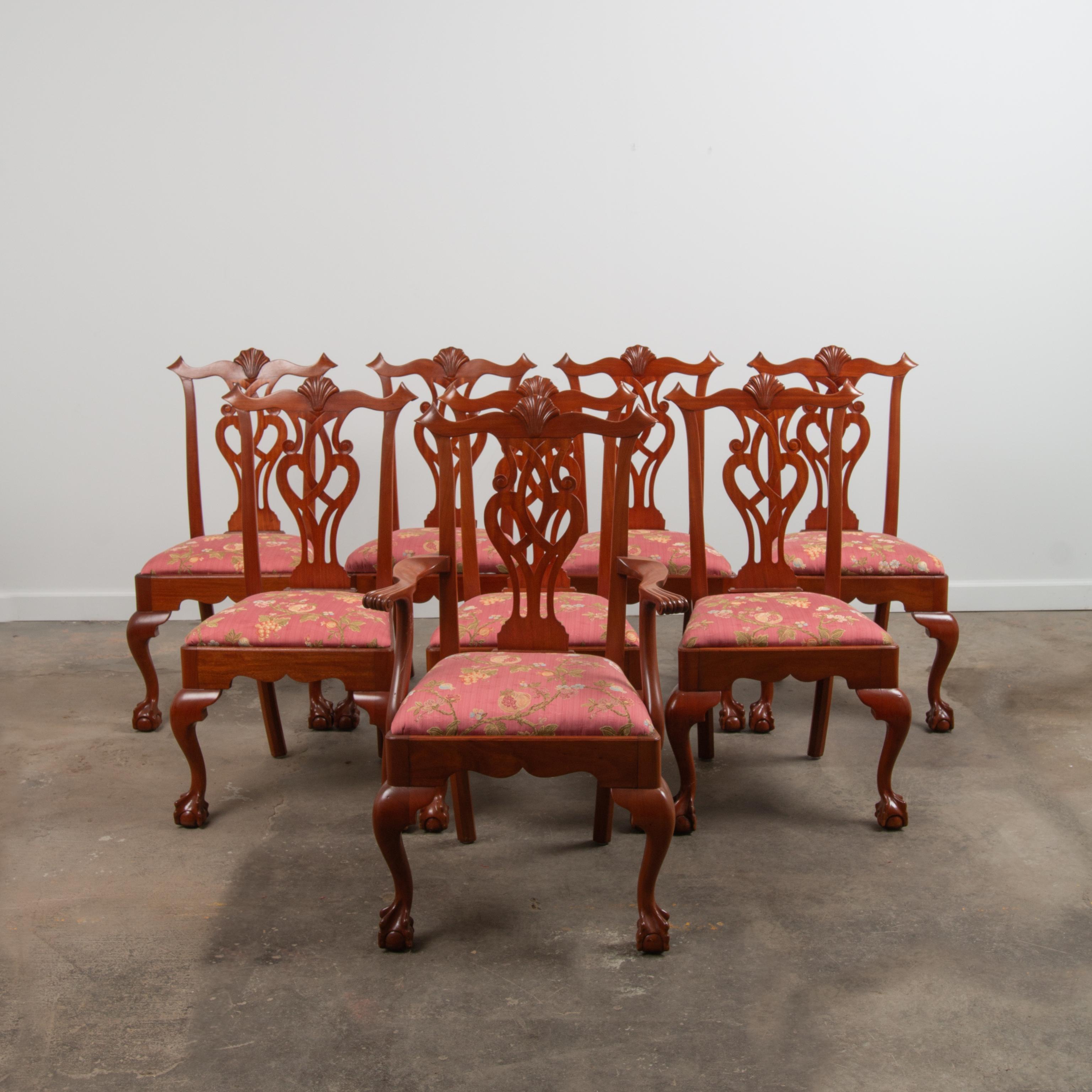 Appraisal: LATE TH C PHILADELPHIA CHIPPENDALE CHAIRS SET OF A matching