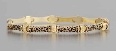 Appraisal: A Ladies' Enamel and Gold Bracelet k yellow gold bracelet