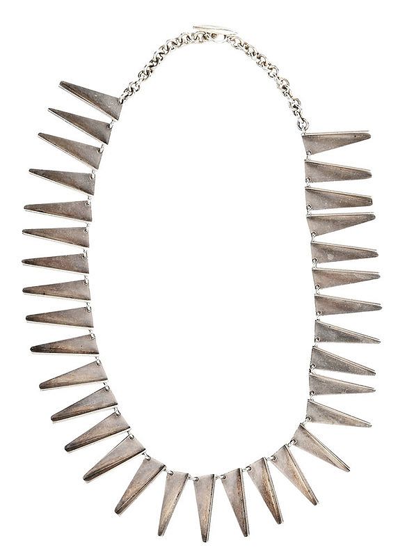 Appraisal: Arno Malinowski for Jensen Sterling Necklace folded triangle link design