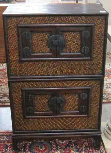 Appraisal: STACKING TWO-SECTION TANSU CHEST Japanese design Korea th century each