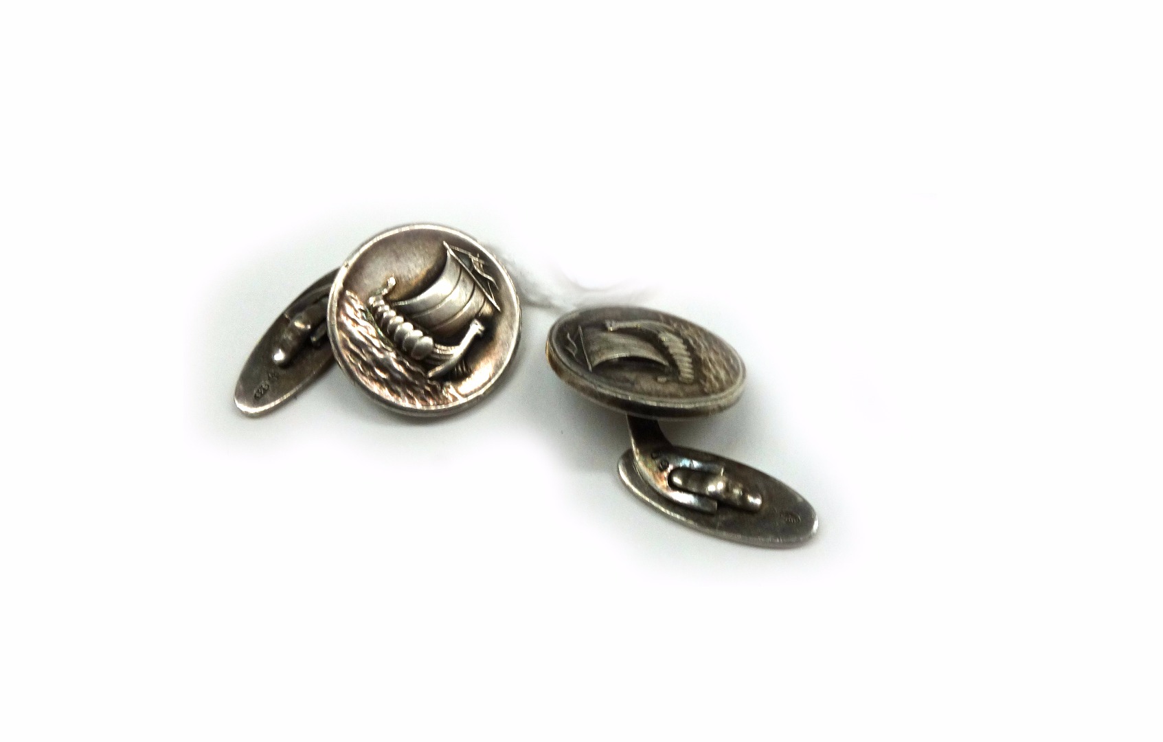 Appraisal: A pair of Georg Jensen sterling silver cufflinks no Import