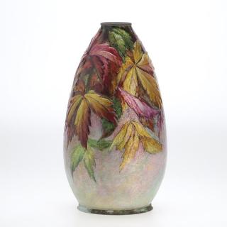 Appraisal: Camille Faure Limoges enamel vase Camille Faure Limoges enamel vase