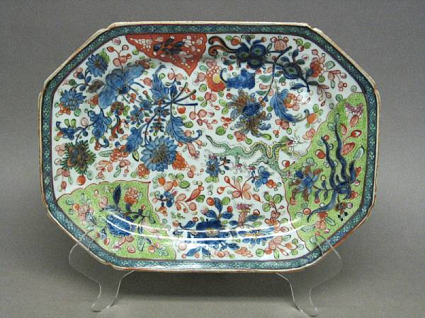 Appraisal: A blue and white export porcelain octagonal platter th Century