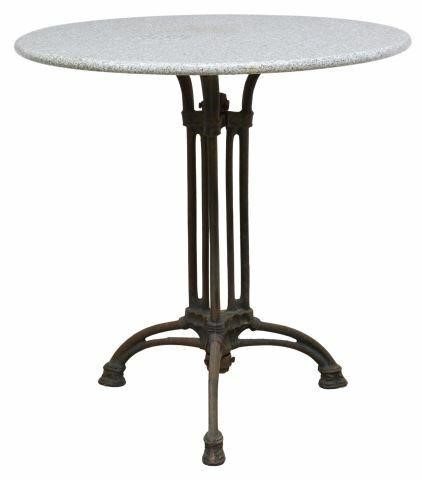 Appraisal: French stone-top cast iron bistro table early th c having