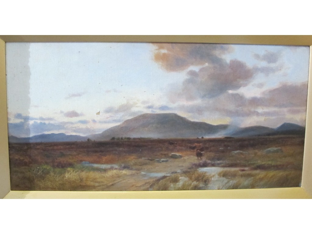 Appraisal: GEORGE HARRISON Oil on canvas 'Highland Moor' signed