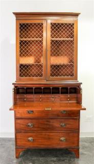 Appraisal: An English Mahogany Secretary Bookcase th century in two parts