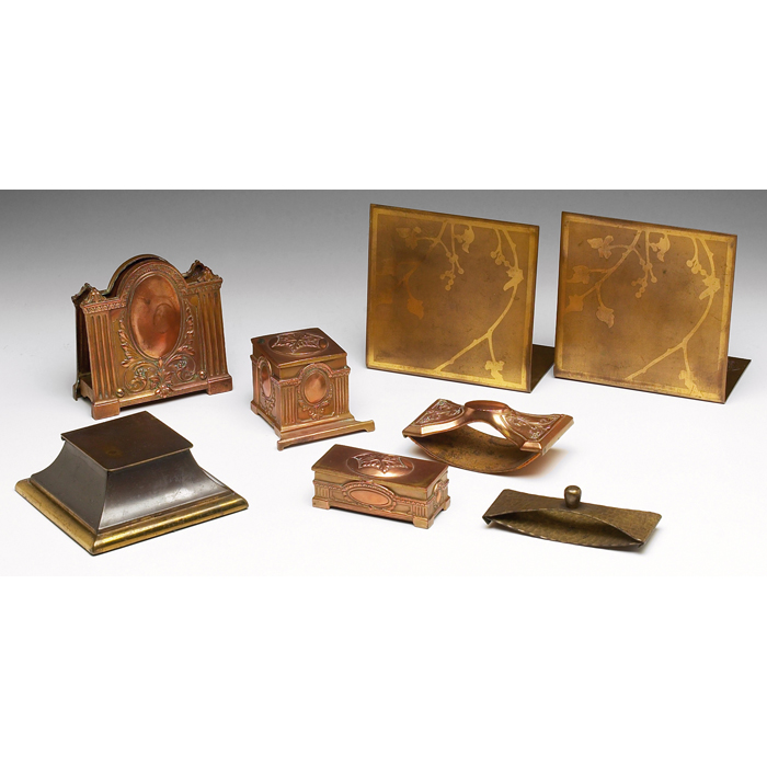 Appraisal: Bradley Hubbard inkwell square shape in mixed metals includes glass