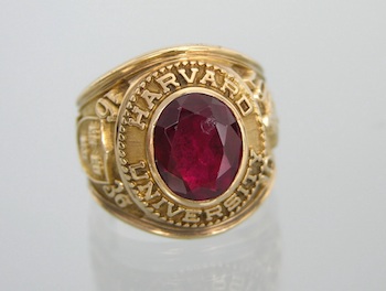 Appraisal: A Harvard University Class of Ring k yellow gold Harvard