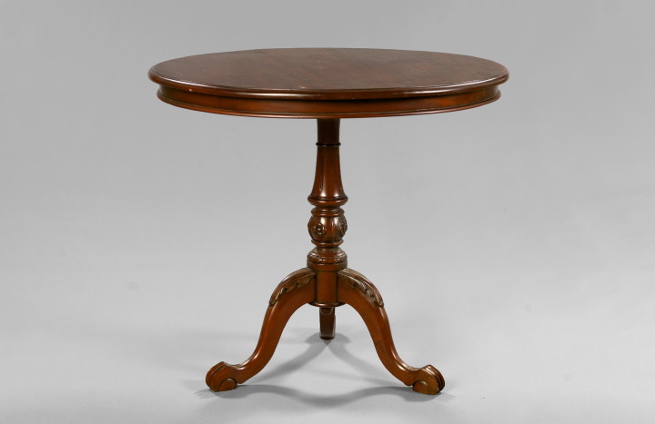 Appraisal: George III-Style Mahogany Tripod Table the circular top raised on