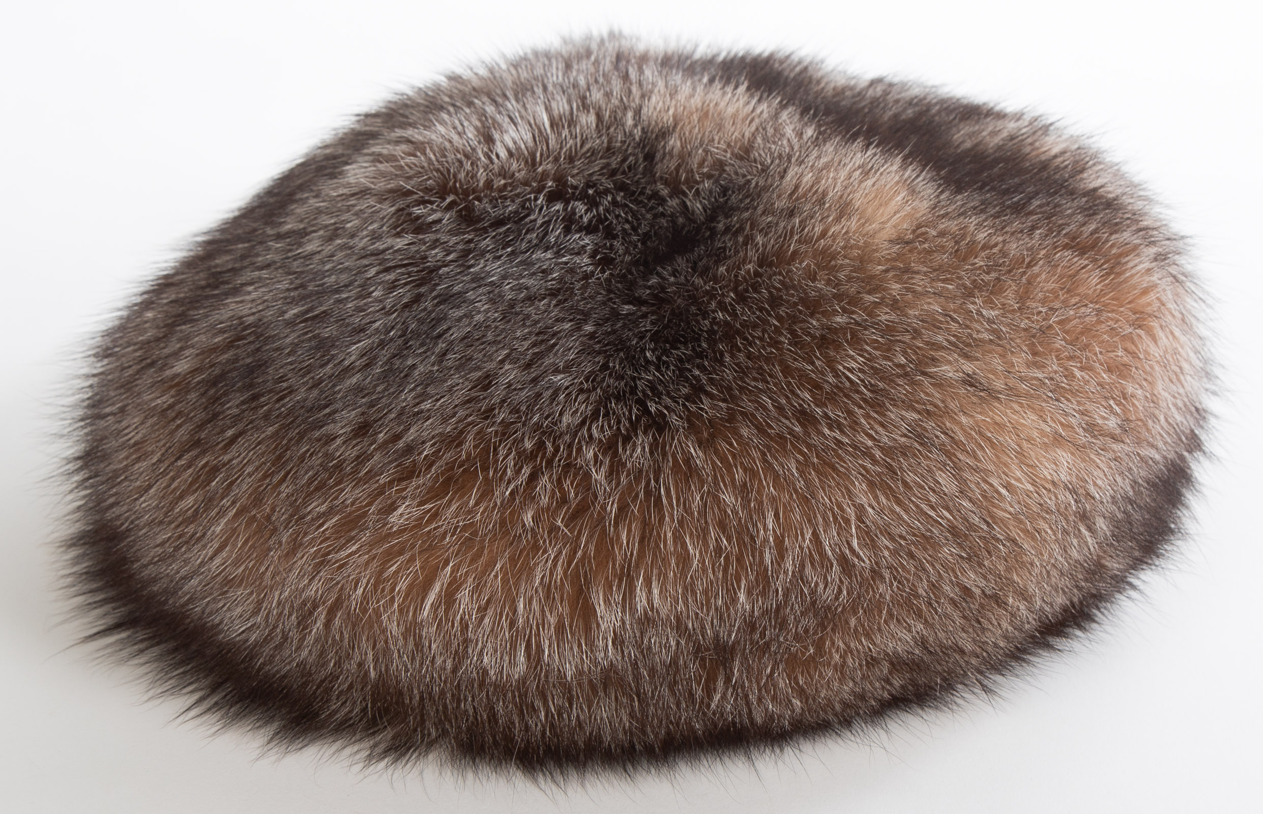 Appraisal: GREY BROWN FOX FUR HAT inscribed with the owner's name