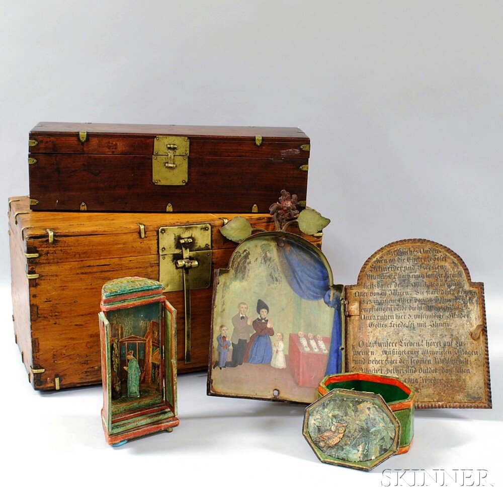 Appraisal: Group of Miscellaneous Decorative Objects an octagonal decoupage covered box